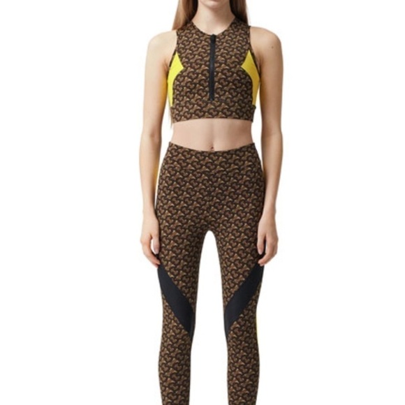 Burberry Color-Block Monogram Print Cropped Top - Picture 4 of 11